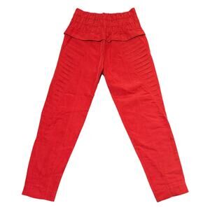 A. Niemeyer Ankle Pants Textured Linen Blend Brazil Red Orange BR 34 / Small